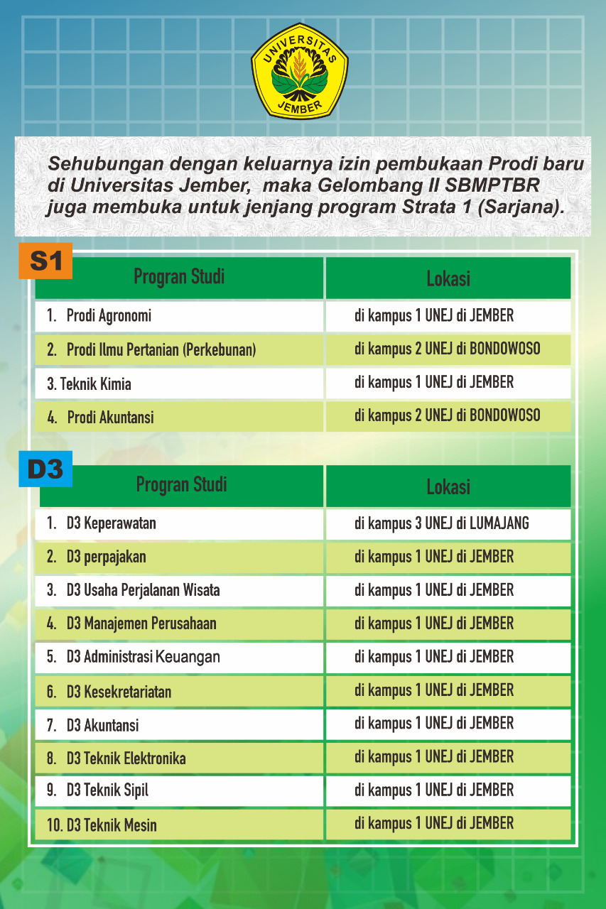 D3 KEPERAWATAN UNIVERSITAS JEMBER MENERIMA MAHASISWA BARU MELALUI SBMPTBR 2017/2018 (Gelombang II)