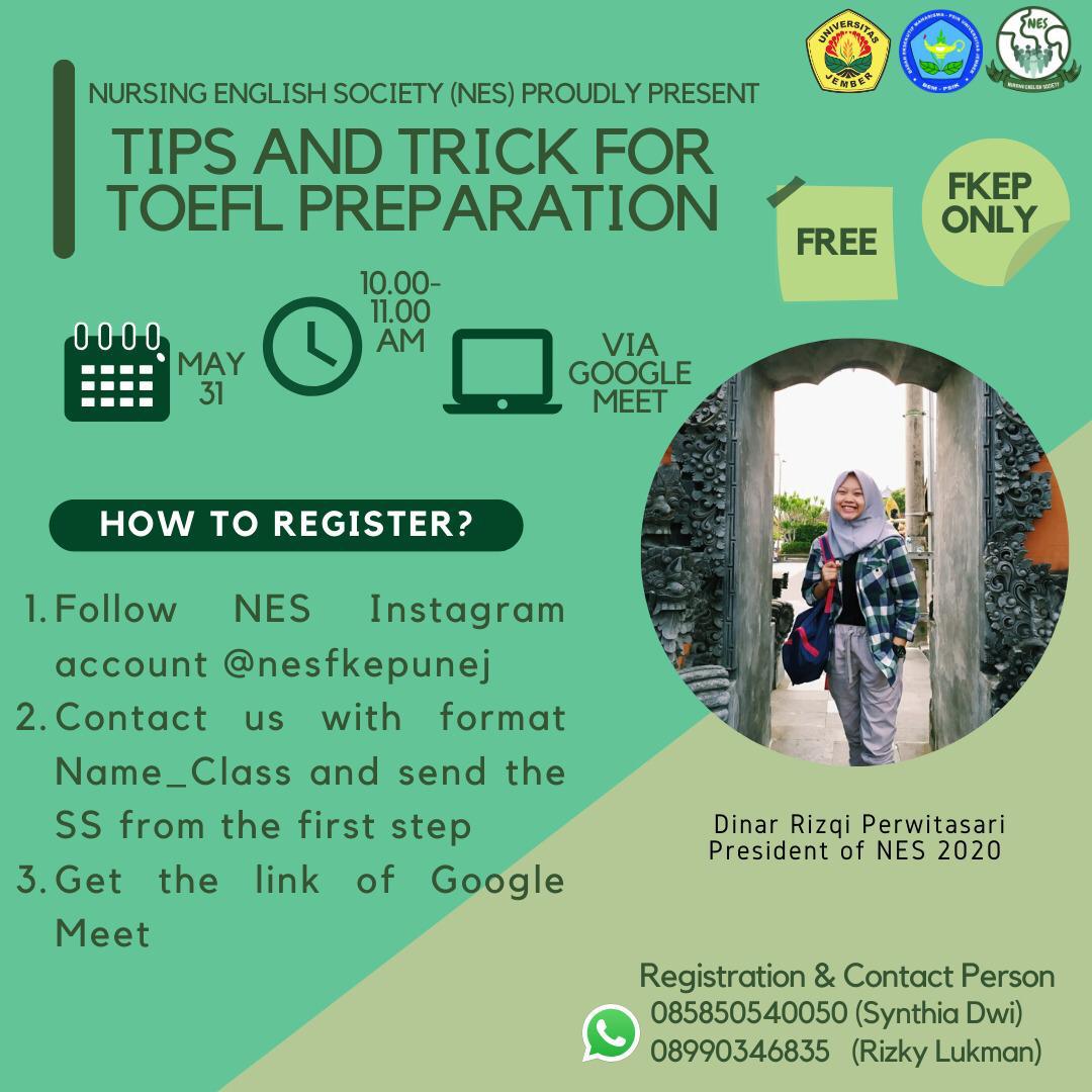 NES  WEBINAR: MENGENAL TOEFL SERTA TIPS DAN TRIKNYA