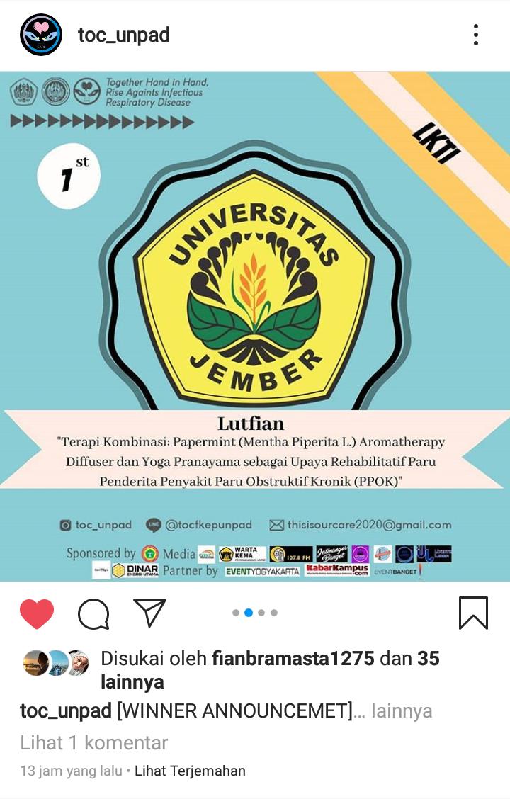 Mahasiswa Fakultas Keperawatan Universitas Jember Berprestasi Di Berbagai Tingkat Bertaraf Nasional Dan Internasional.