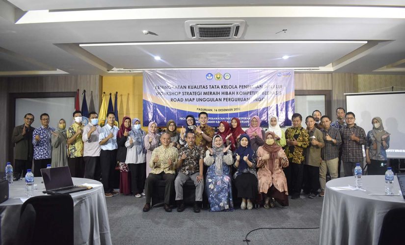 PENINGKATAN KUALITAS TATA KELOLA PENELITIAN MELALUI WORKSHOP STRATEGI MERAIH HIBAH KOMPETITIF BERBASIS ROAD MAP UNGGULAN PERGURUAN TINGGI